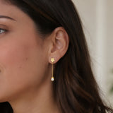 PENDIENTES LARGOS CON PERLA CAMILA