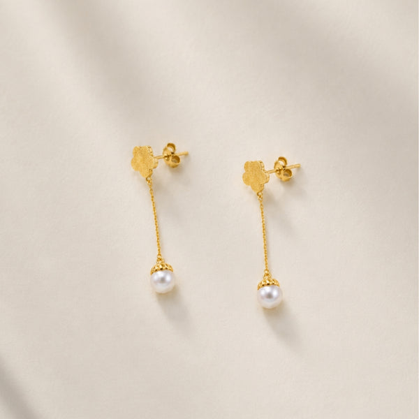 PENDIENTES LARGOS CON PERLA CAMILA