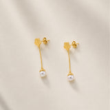 PENDIENTES LARGOS CON PERLA CAMILA
