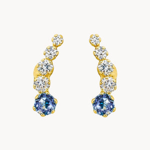 PENDIENTES TREPADOR TOPACIO LONDON BLUE Y CIRCONITAS BERIT