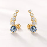 PENDIENTES TREPADOR TOPACIO LONDON BLUE Y CIRCONITAS BERIT