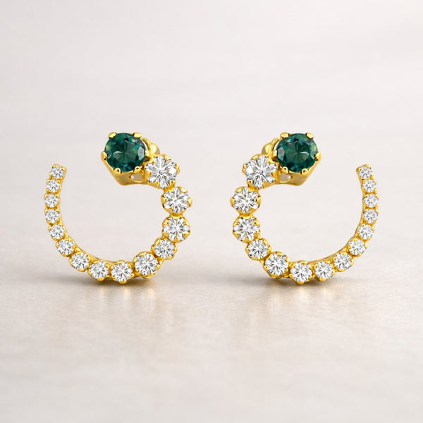 BRINCOS COM TOPÁZIO LONDON BLUE E ZIRCÓNIAS LINZA