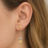PENDIENTES LARGOS ROMBOS BICOLOR