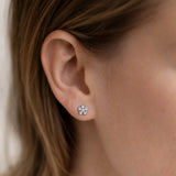 ASTERIA Flower Earrings with Cubic Zirconia