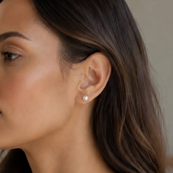 PENDIENTES CON PERLA ESFERICA