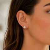 PENDIENTES BOTON CON PERLAS