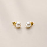 PENDIENTES BOTON CON PERLAS