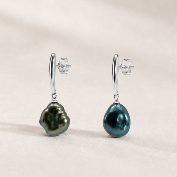PENDIENTES LARGOS CON PERLAS KESHI