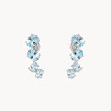 PENDIENTES TREPADORES TOPACIO AZUL Y DIAMANTES