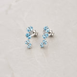 PENDIENTES TREPADORES TOPACIO AZUL Y DIAMANTES