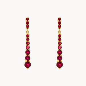 PENDIENTES LARGOS DEGRADADO DE RUBIES