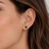 PENDIENTES FORMA DE FLOR CON GRANATES TSAVORITAS
