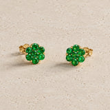 PENDIENTES FORMA DE FLOR CON GRANATES TSAVORITAS