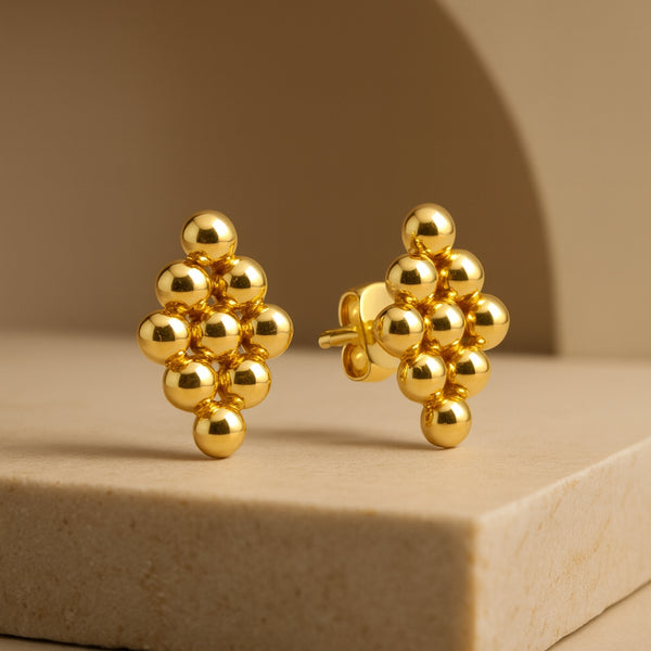 PENDIENTES BOLITAS ROMBO ANTICA