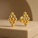 PENDIENTES BOLITAS ROMBO ANTICA