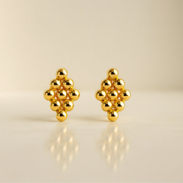 PENDIENTES BOLITAS ROMBO ANTICA