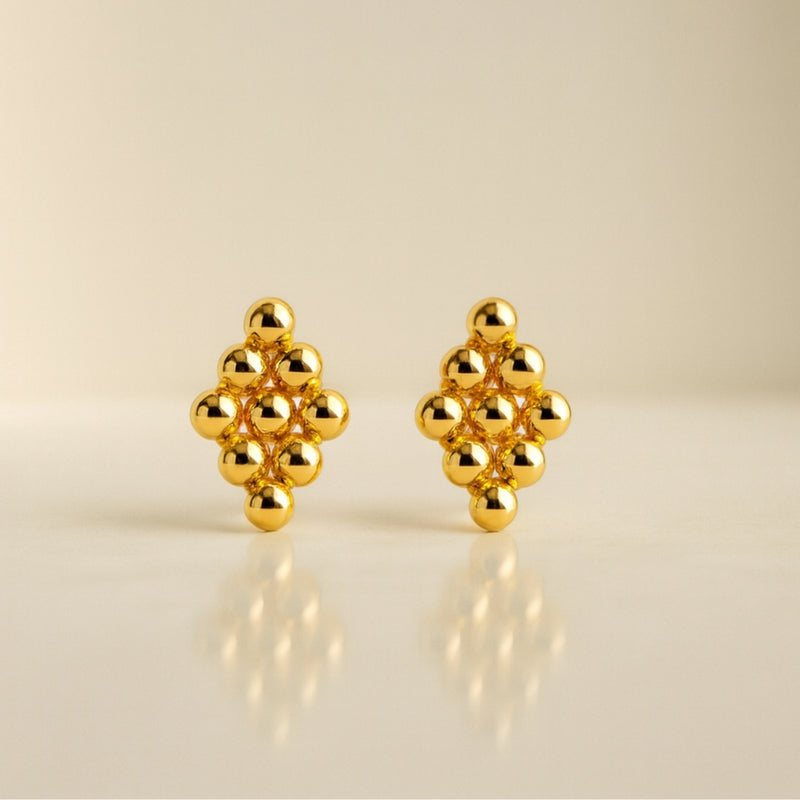 PENDIENTES BOLITAS ROMBO ANTICA