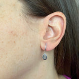 BLUE ZIRCONIA TEAR EARRINGS