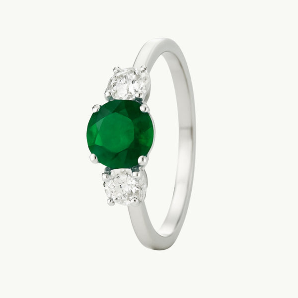 ANILLO CIRCONITA VERDE Y CIRCONITAS BLANCAS ERMA