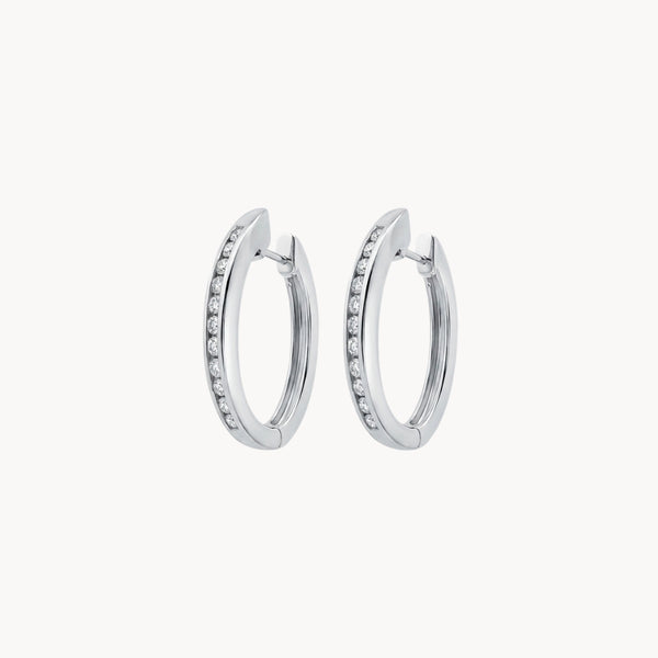 Brincos Argolas Carril com Diamantes