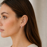 PENDIENTES AROS CARRIL CON DIAMANTES