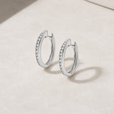 PENDIENTES AROS CARRIL CON DIAMANTES