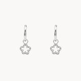 PENDIENTES AROS FLOR CON DIAMANTES