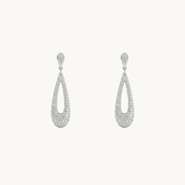 PENDIENTES LARGOS CON DIAMANTES LAGRIMA
