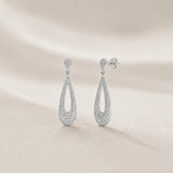 PENDIENTES LARGOS CON DIAMANTES LAGRIMA