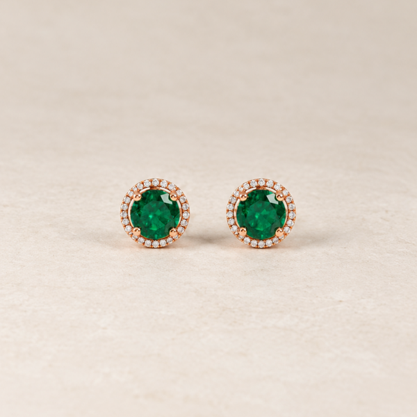 PENDIENTES CUARZO VERDE CON ORLA DE DIAMANTES
