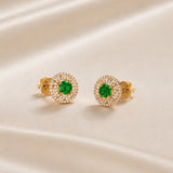 PENDIENTES OLIVINO Y DIAMANTES