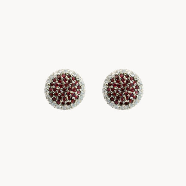 Ruby Earrings with Diamond Border Eliza