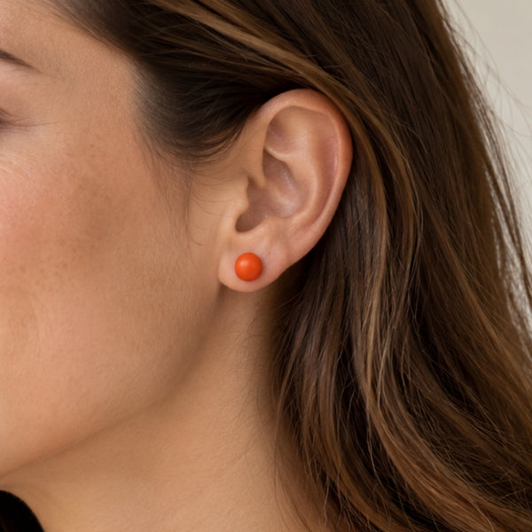 PENDIENTES ESFERA CORAL NATURAL