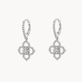 PENDIENTES MEDIO ARO FLOR CON DIAMANTES