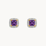 PENDIENTES AMATISTA Y DIAMANTES