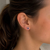 PENDIENTES AMATISTA Y DIAMANTES
