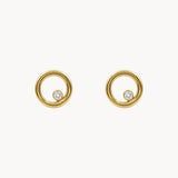PENDIENTES CIRCULO CON DIAMANTE