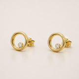 PENDIENTES CIRCULO CON DIAMANTE