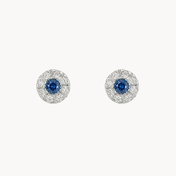 PENDIENTES ZAFIRO Y ORLA DE DIAMANTES