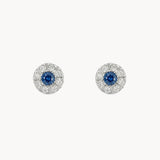 PENDIENTES ZAFIRO Y ORLA DE DIAMANTES