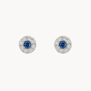 PENDIENTES ZAFIRO Y ORLA DE DIAMANTES