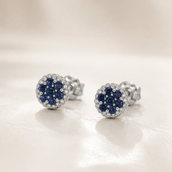 PENDIENTES DIAMANTES AZULES Y DIAMANTES