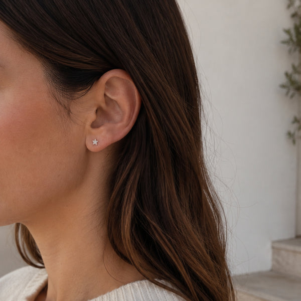 Star Earrings with Diamonds