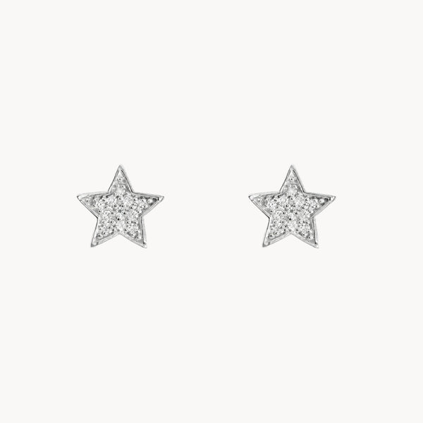 Star Earrings with Diamonds