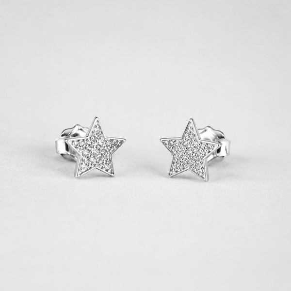 Star Earrings with Diamonds