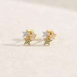 BRINCOS ESTRELAS COM DIAMANTES BROWN E DIAMANTES