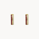 PENDIENTES ARO RUBIES CON DIAMANTES