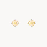 PENDIENTES CUARZO ROSA Y DIAMANTES