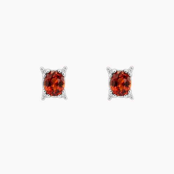 PENDIENTES GRANATE Y DIAMANTES