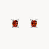 PENDIENTES GRANATE Y DIAMANTES